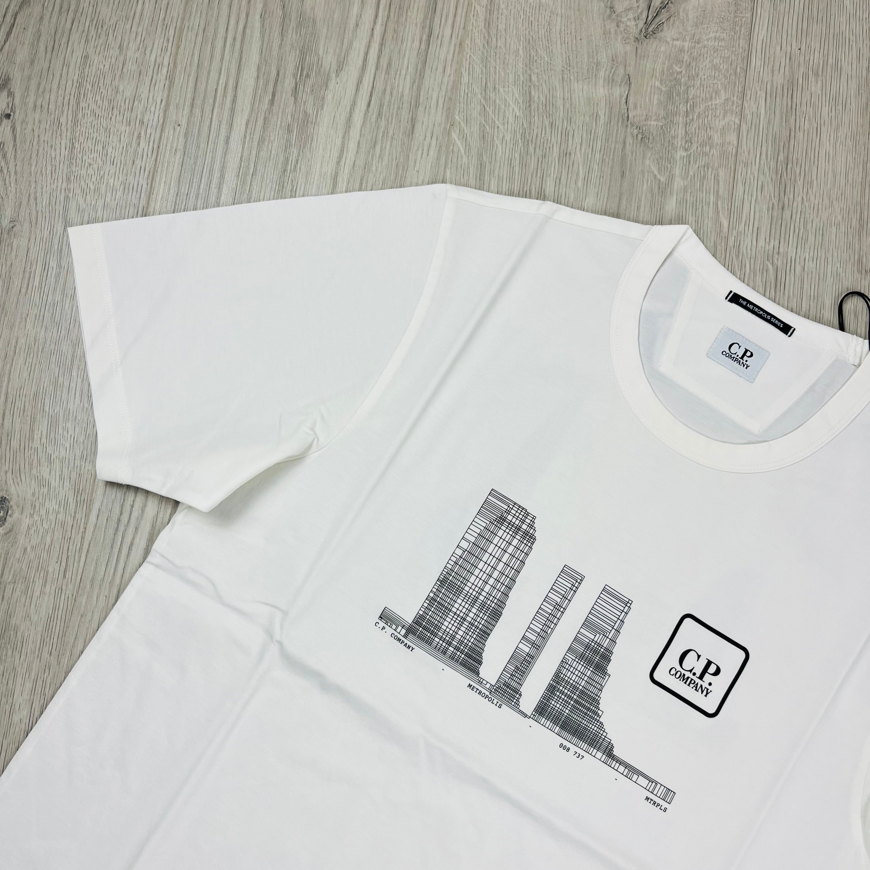 CP Company Metropolis Series T-Shirt in Gauze White. On sale at Open Attire.