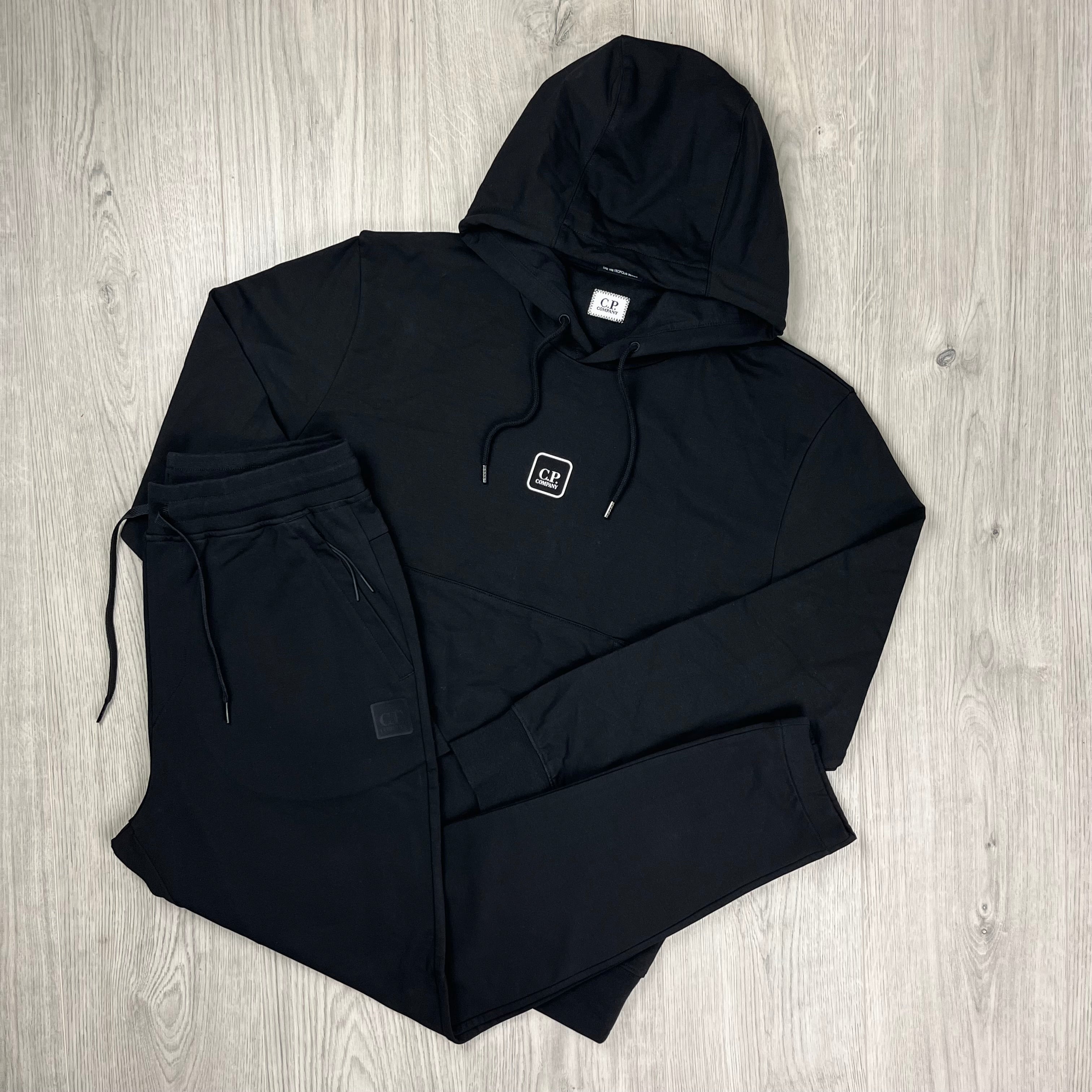 CP Company Metropolis Stretch Fleece Tracksuit in Black. On sale at Open Attire.  