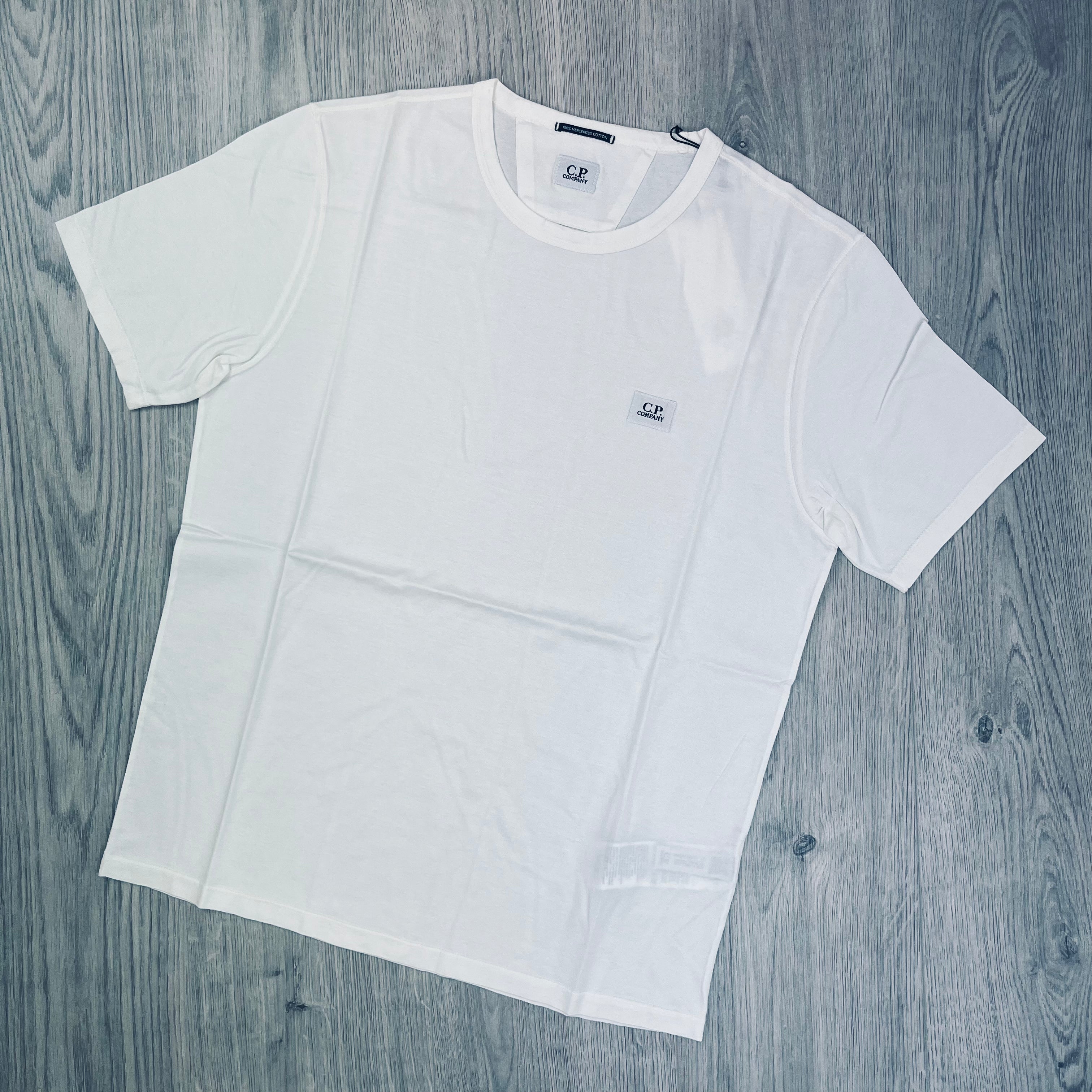 CP Company Patch Logo T-Shirt in Gauze White. On sale at Open Attire.