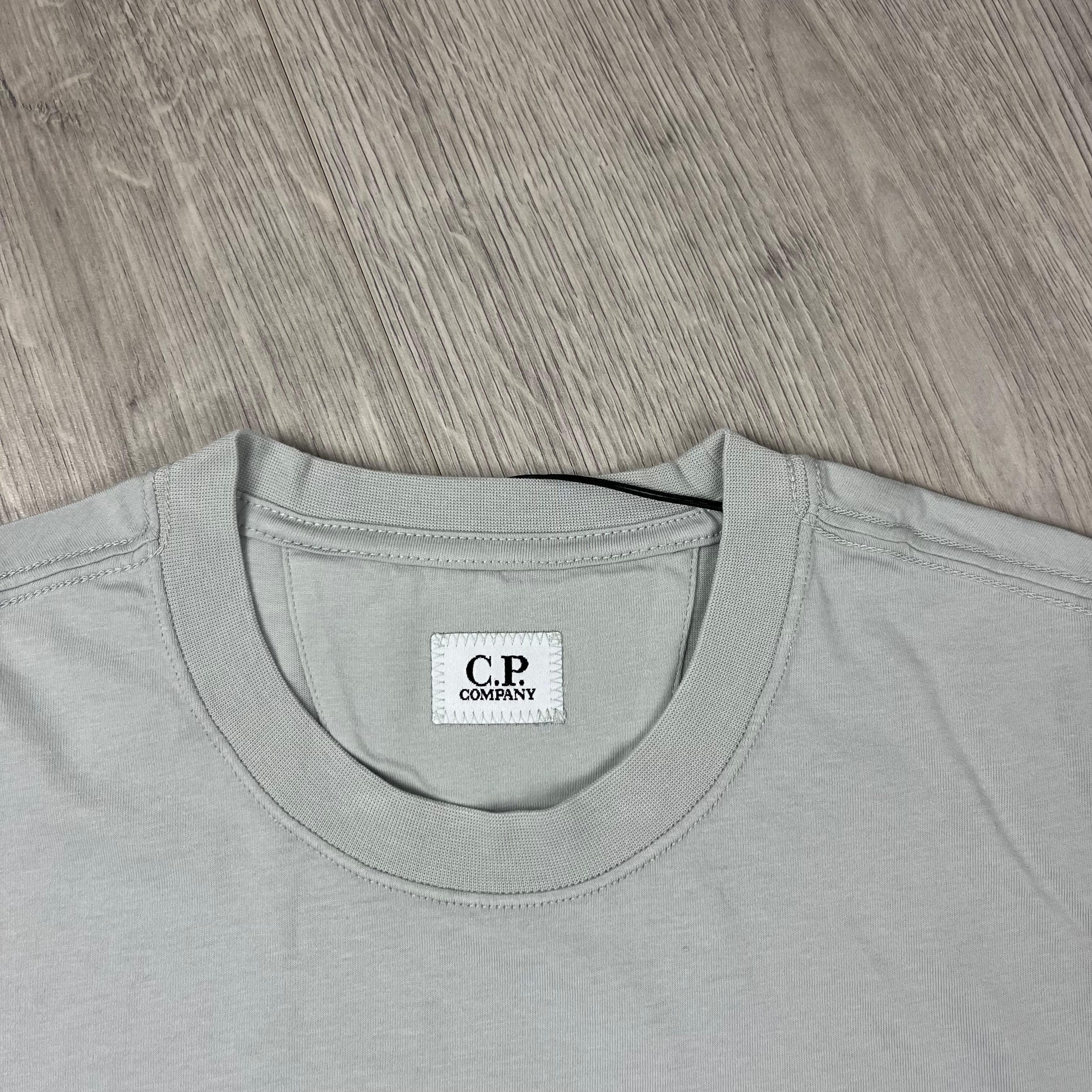 CP Company Vertical Logo Sailor T-Shirt in Blue Fox. On sale at Open Attire.