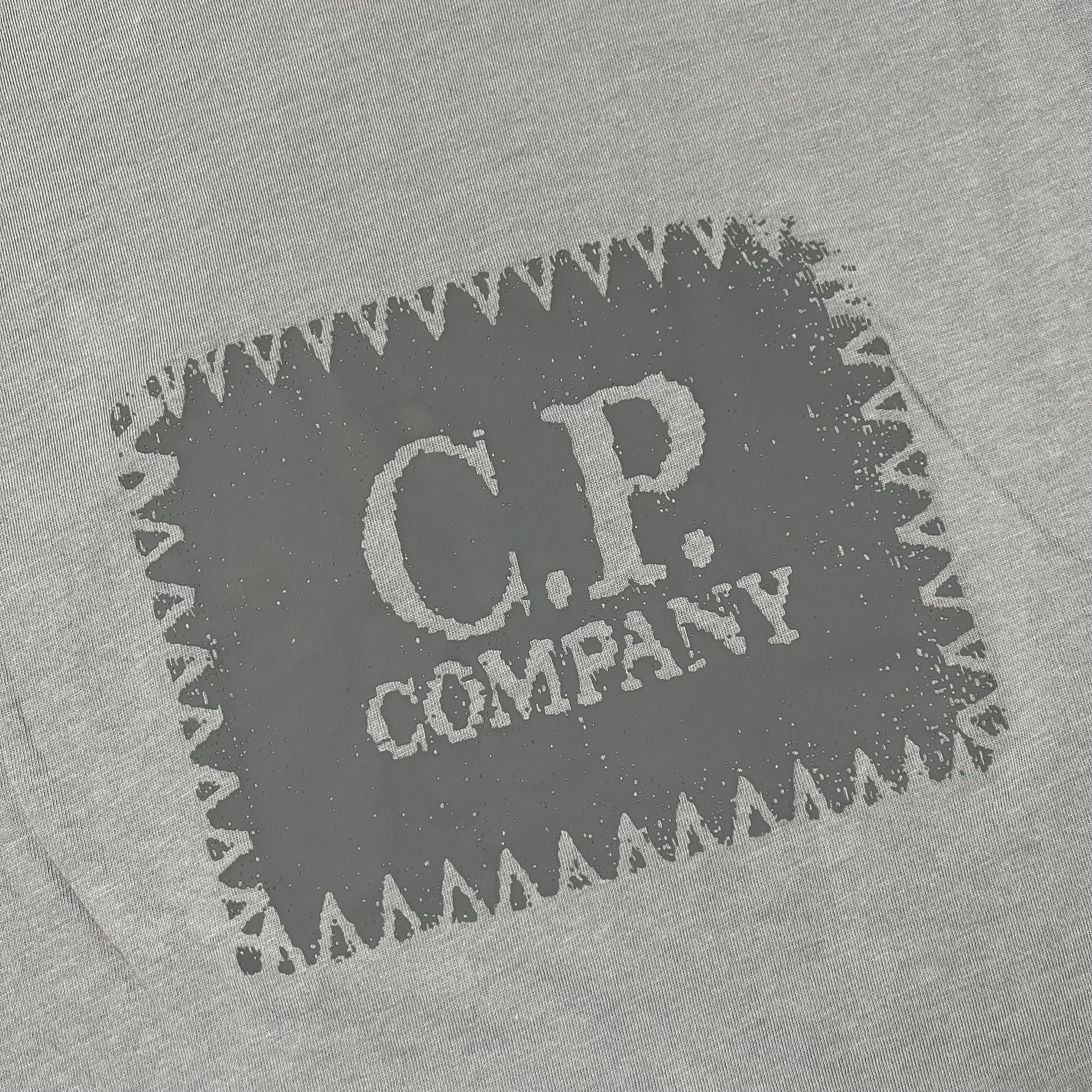 CP Company 30/1 Stamp Logo T-Shirt in Stormy Weather. On sale at Open Attire.