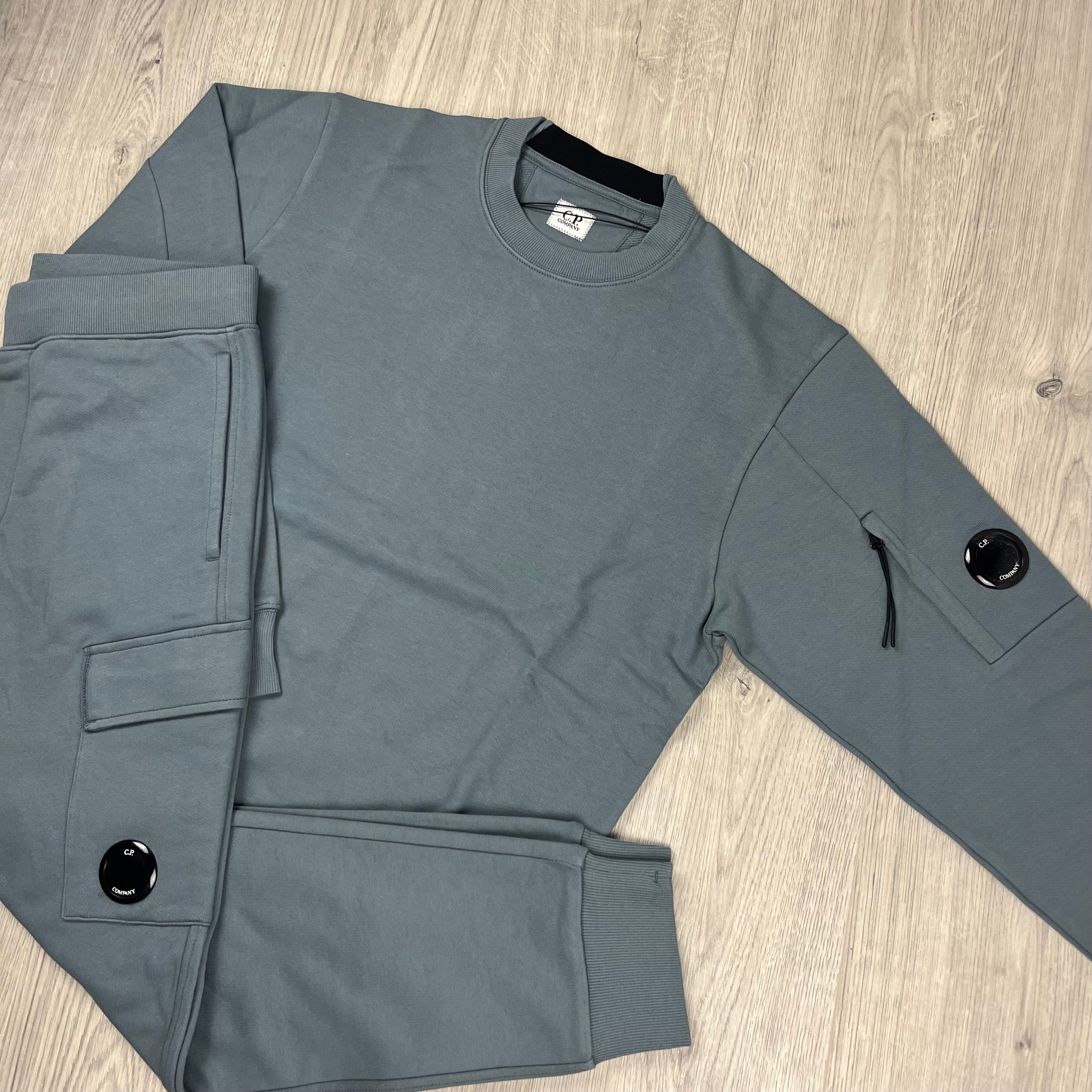 CP Company Tracksuit in Stormy Weather. On sale at Open Attire.