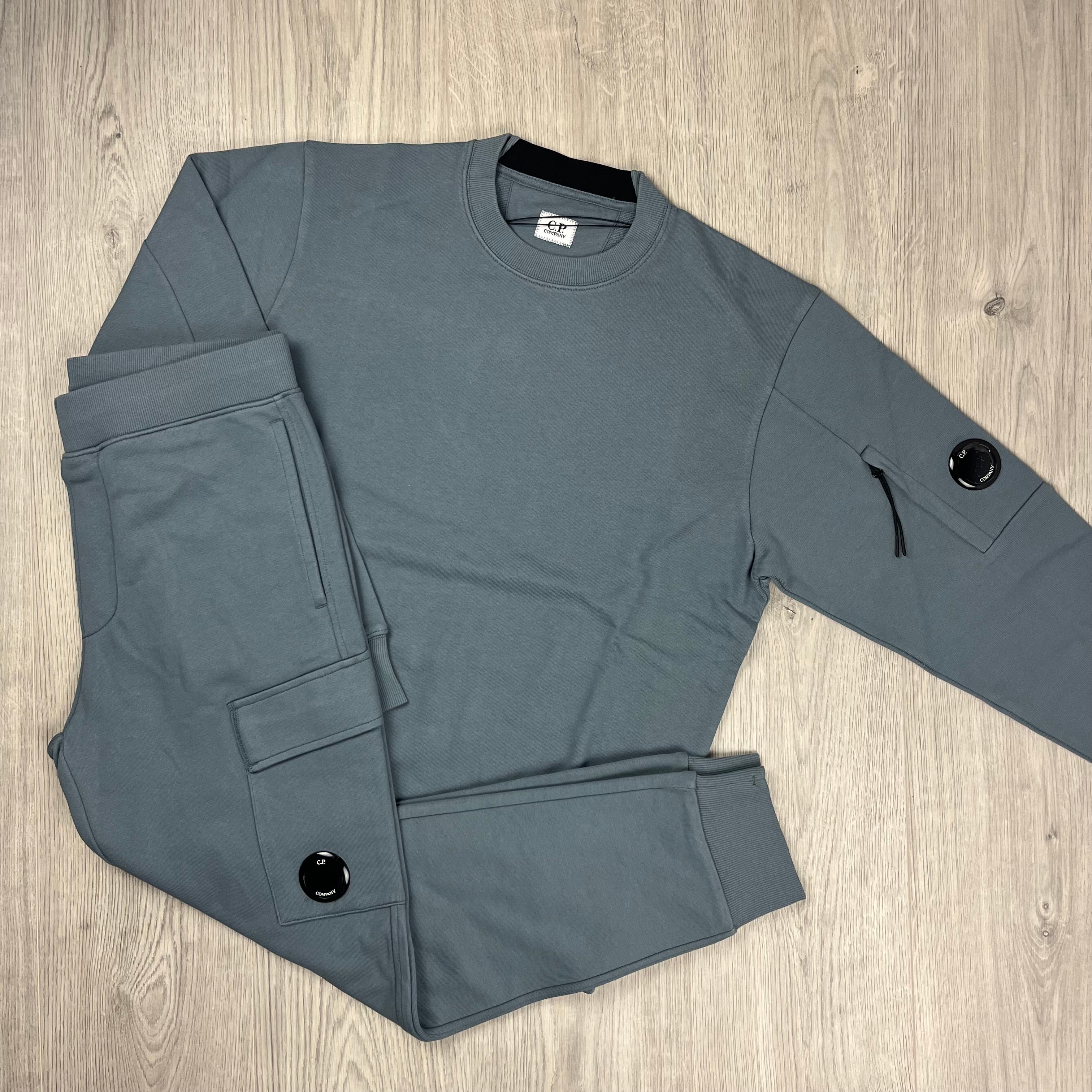 CP Company Tracksuit in Stormy Weather. On sale at Open Attire.