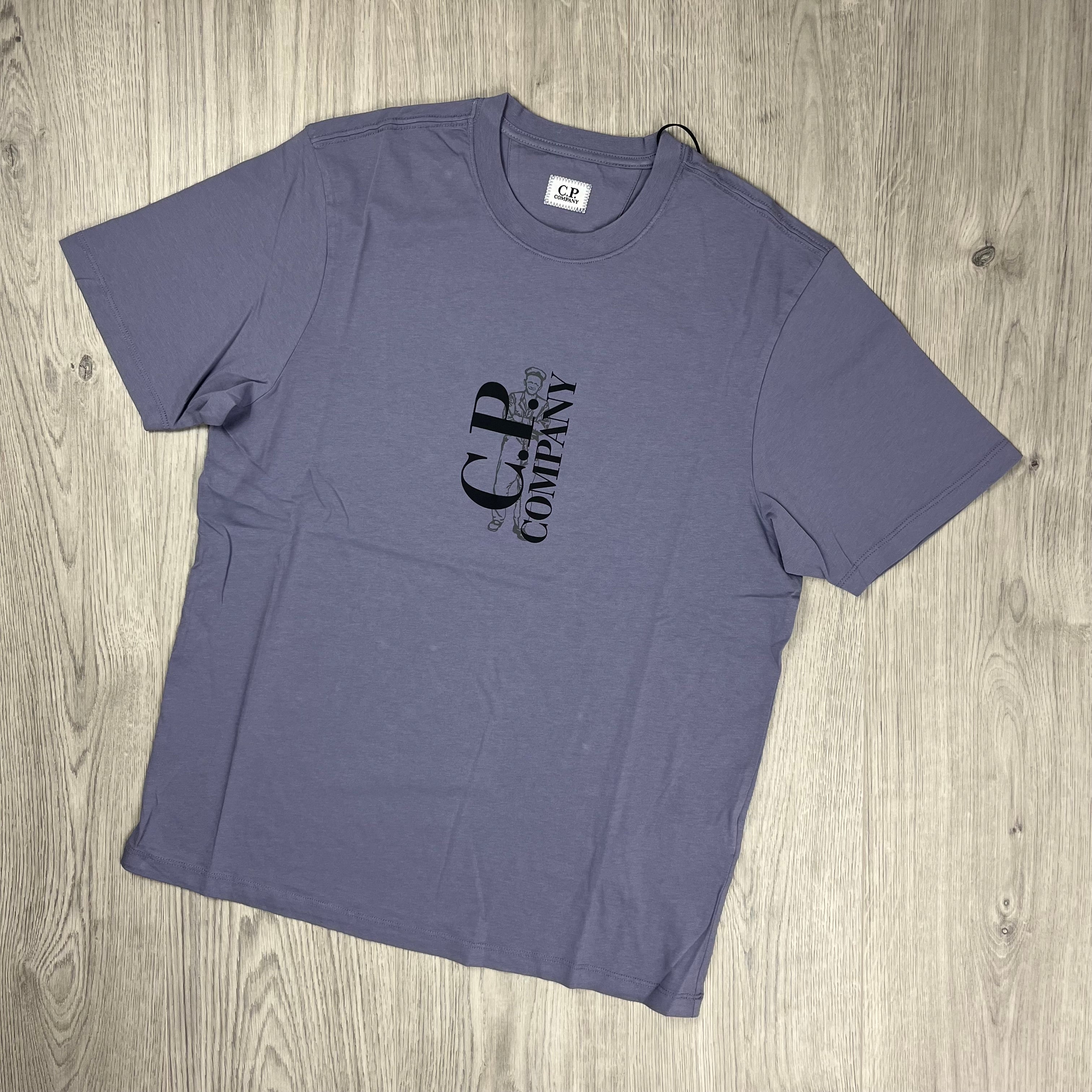 CP Company 30/1 Vertical Sailor T-Shirt in Lavender Violet. On sale at Open Attire.