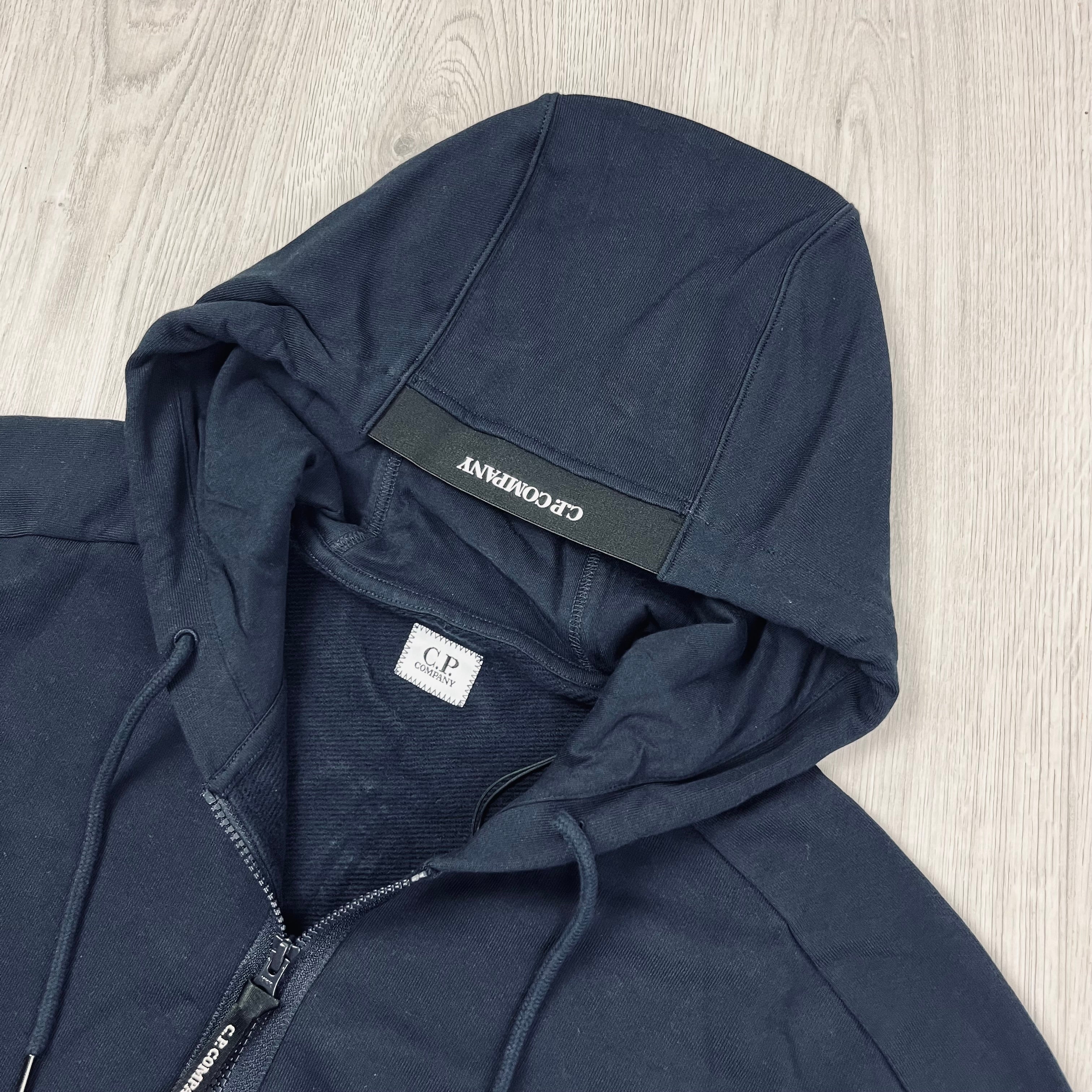 C.P. COMPANY ネイビー　ジップ　スウェット　cp company CP Company | Men's Raised Fleece Zip Hoodie | Navy | Outlet Sale