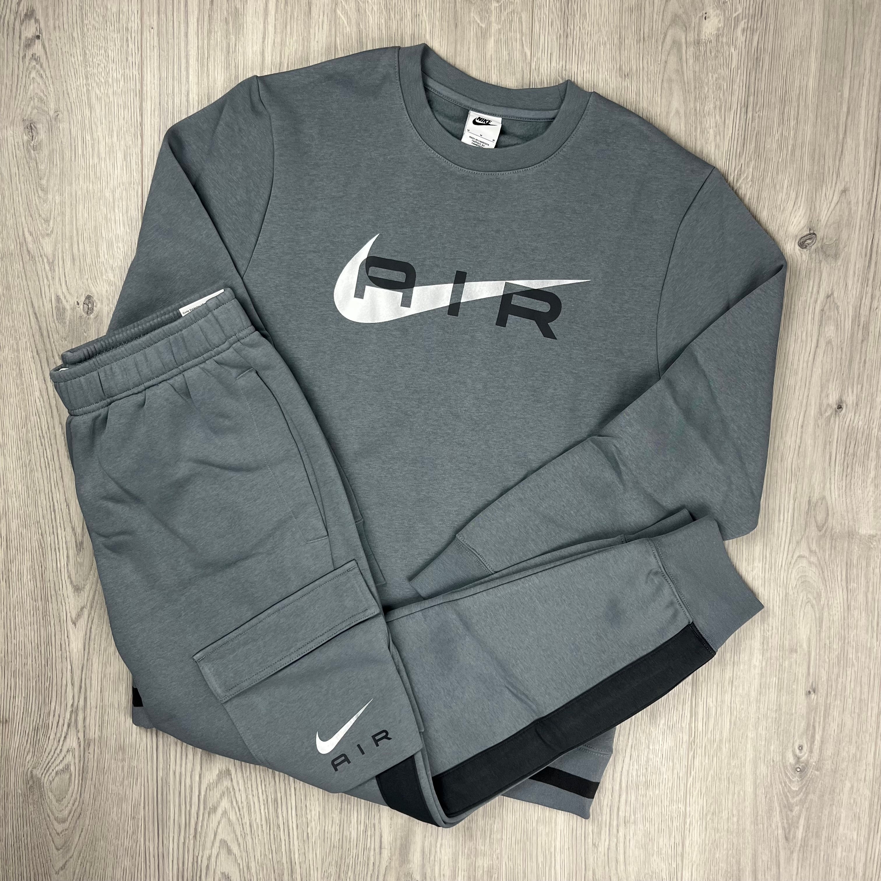 grey and black nike air tracksuit