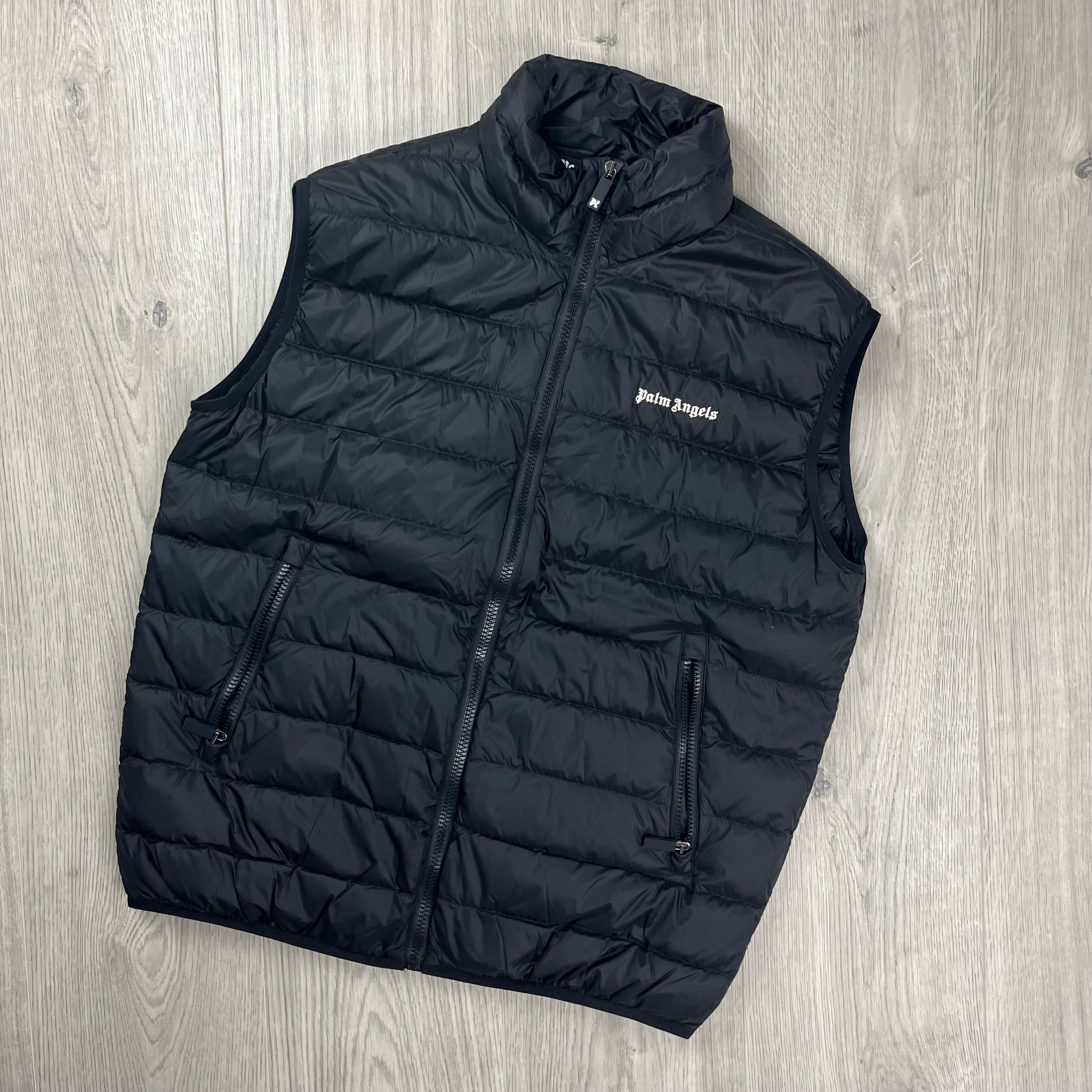 y*s様 palm angels ブラック ダウンベスト　Ｌ palm-angels-down-gilet-black-