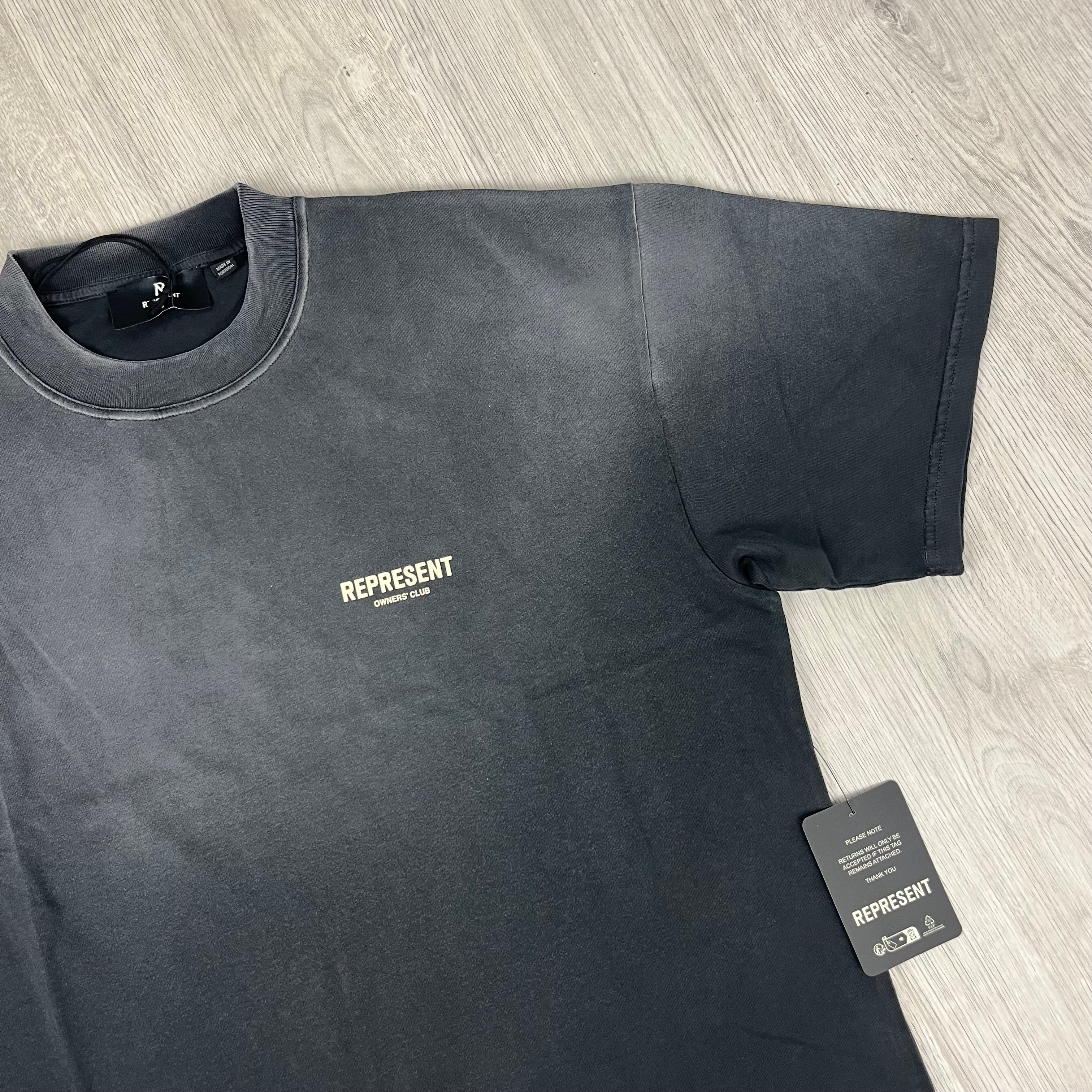 Represent 'Owners Club' T-Shirt in Aged Black. On sale at Open Attire.