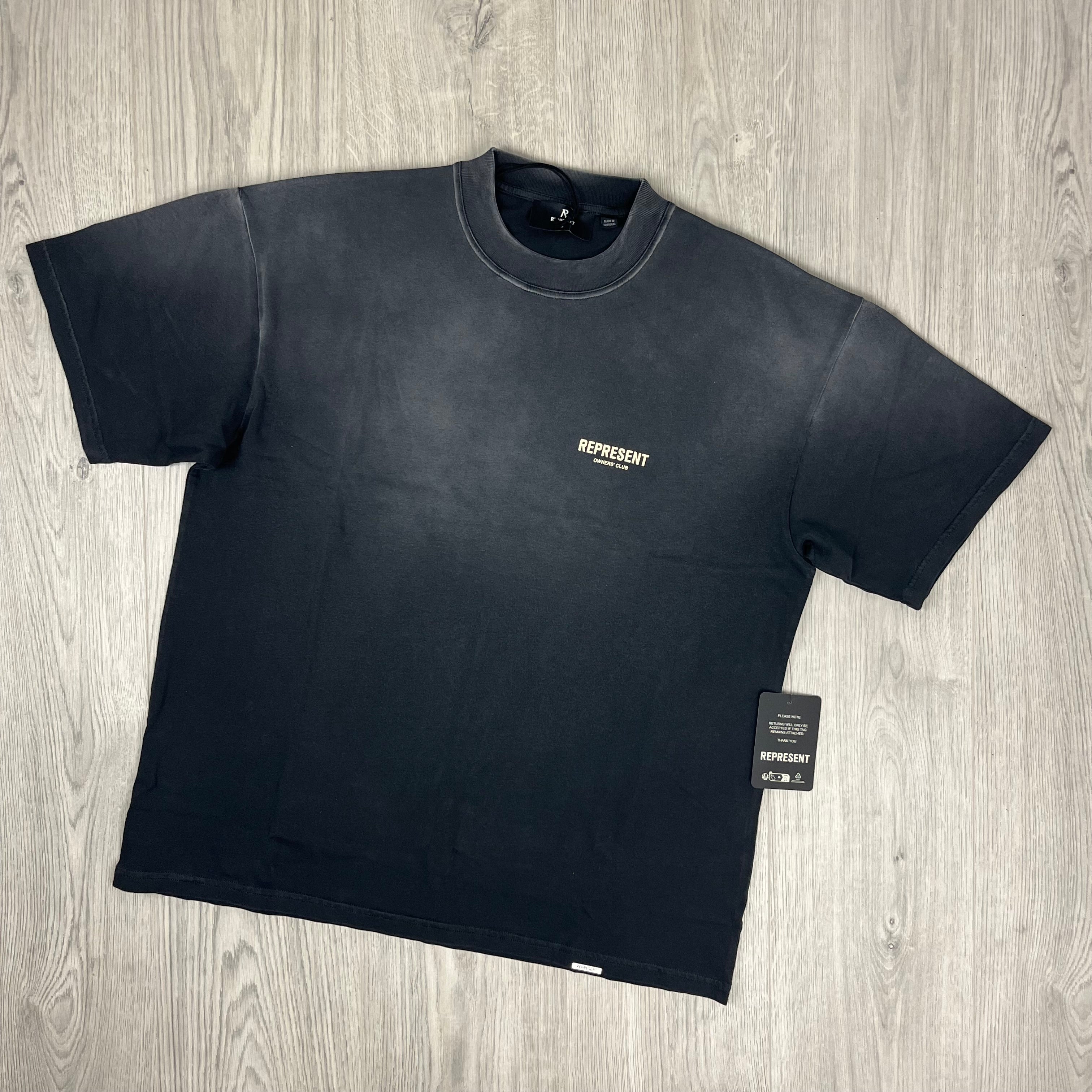 Represent 'Owners Club' T-Shirt in Aged Black. On sale at Open Attire.