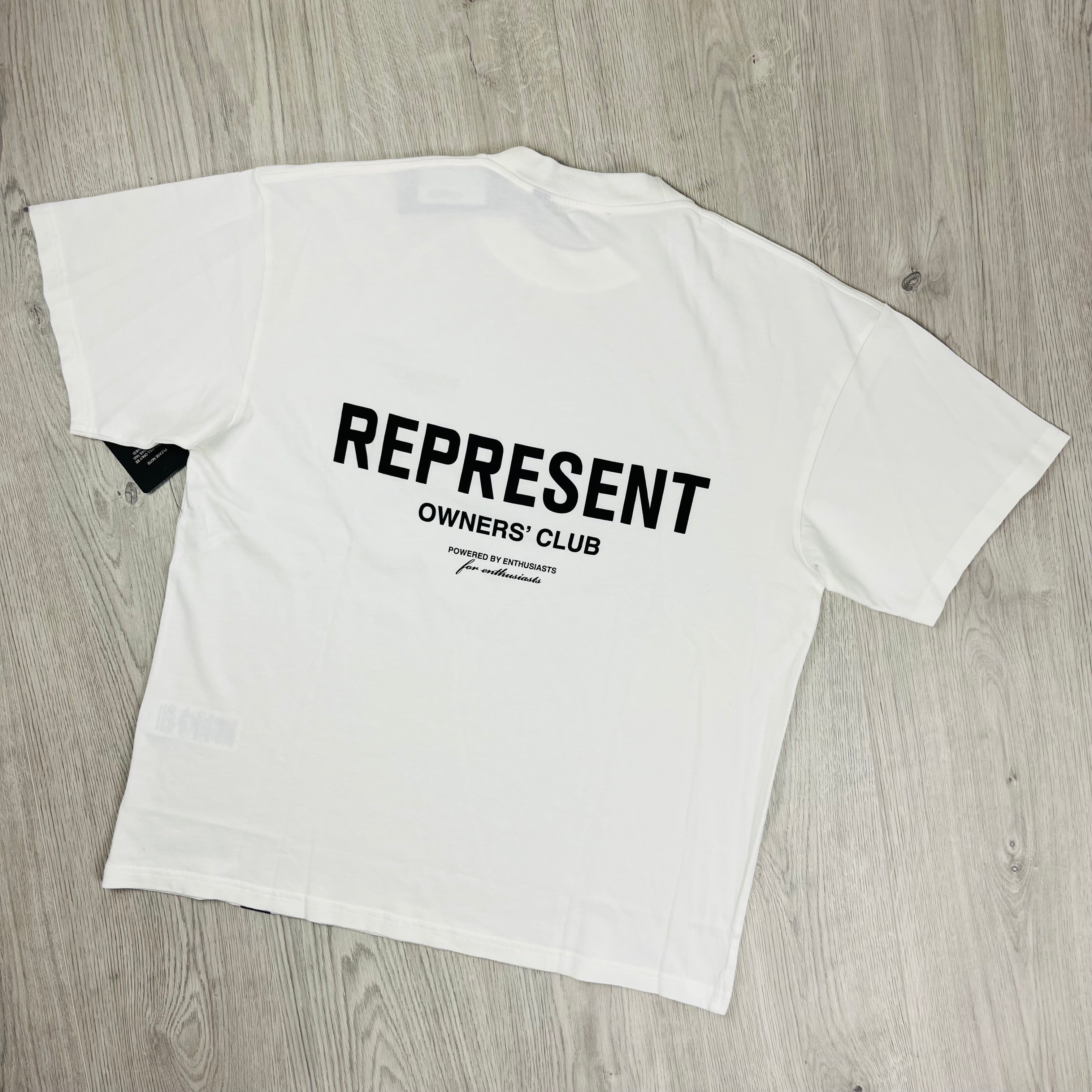 Represent 'Owners Club' T-Shirt in White. On sale at Open Attire.