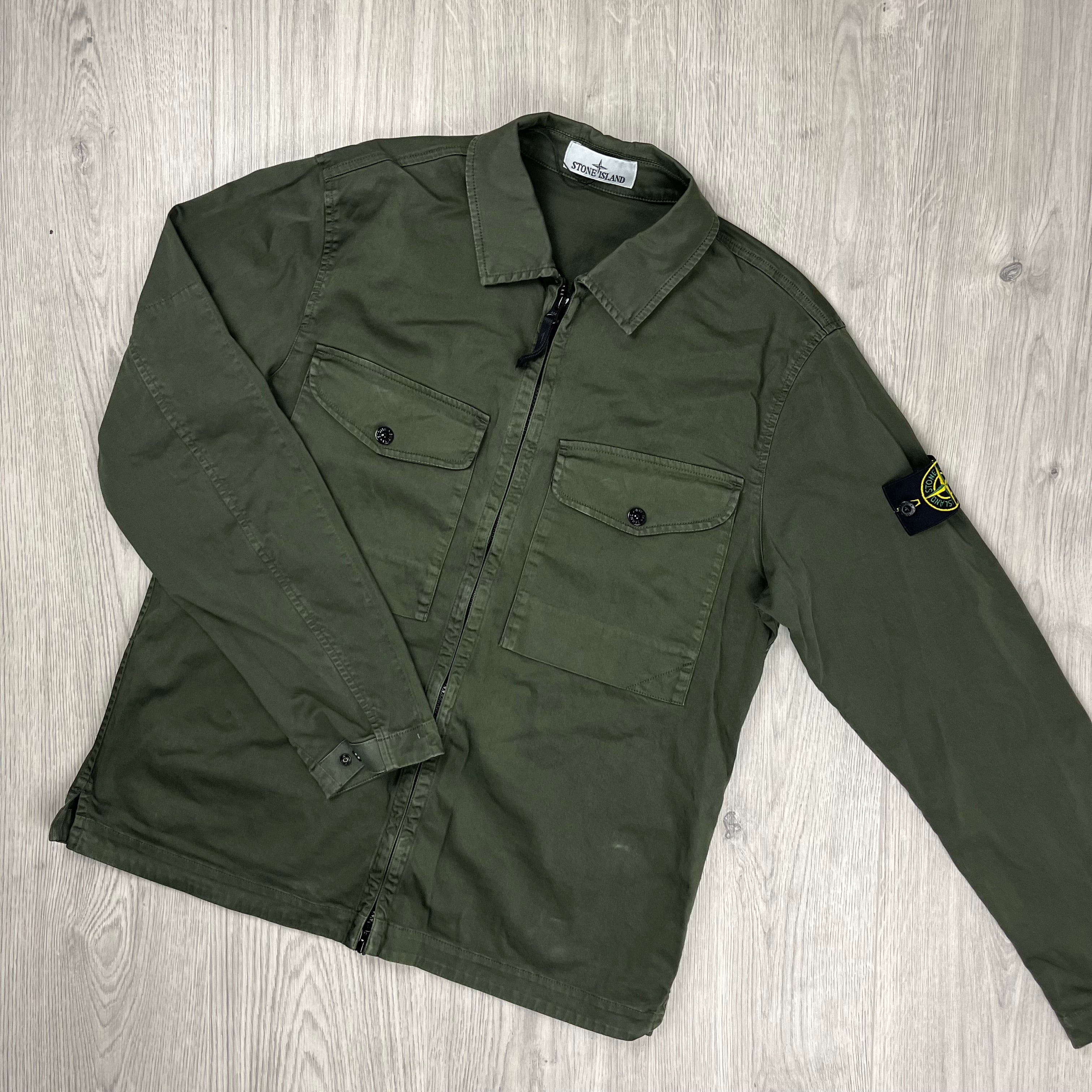 STONE  ZIP OVERSHIRT Lサイズ Stone Island Cotton Nylon Zip Overshirt Musk at CareOfCarl.com