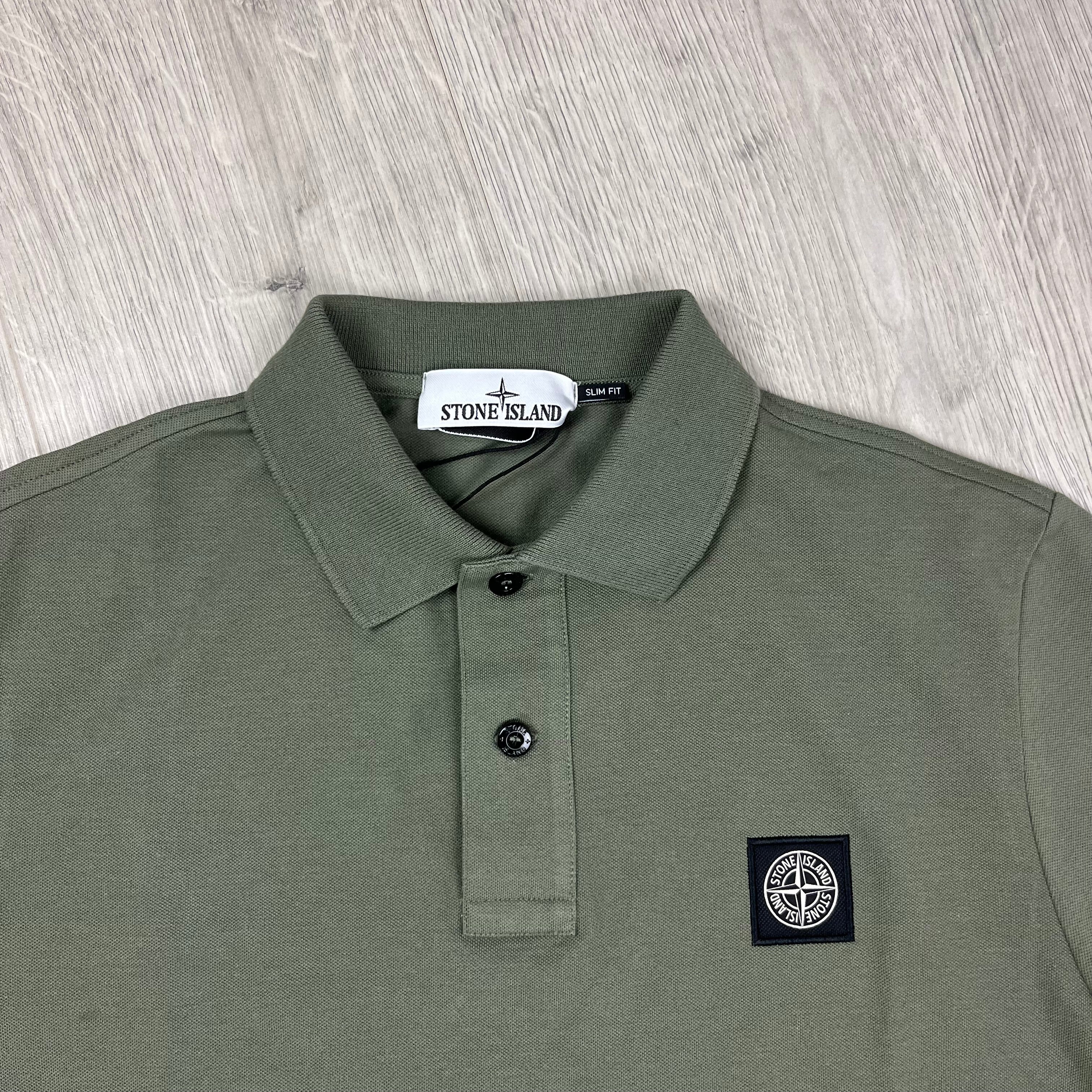 Stone Island Polo Shirt in Musk Green. On sale at Open Attire.