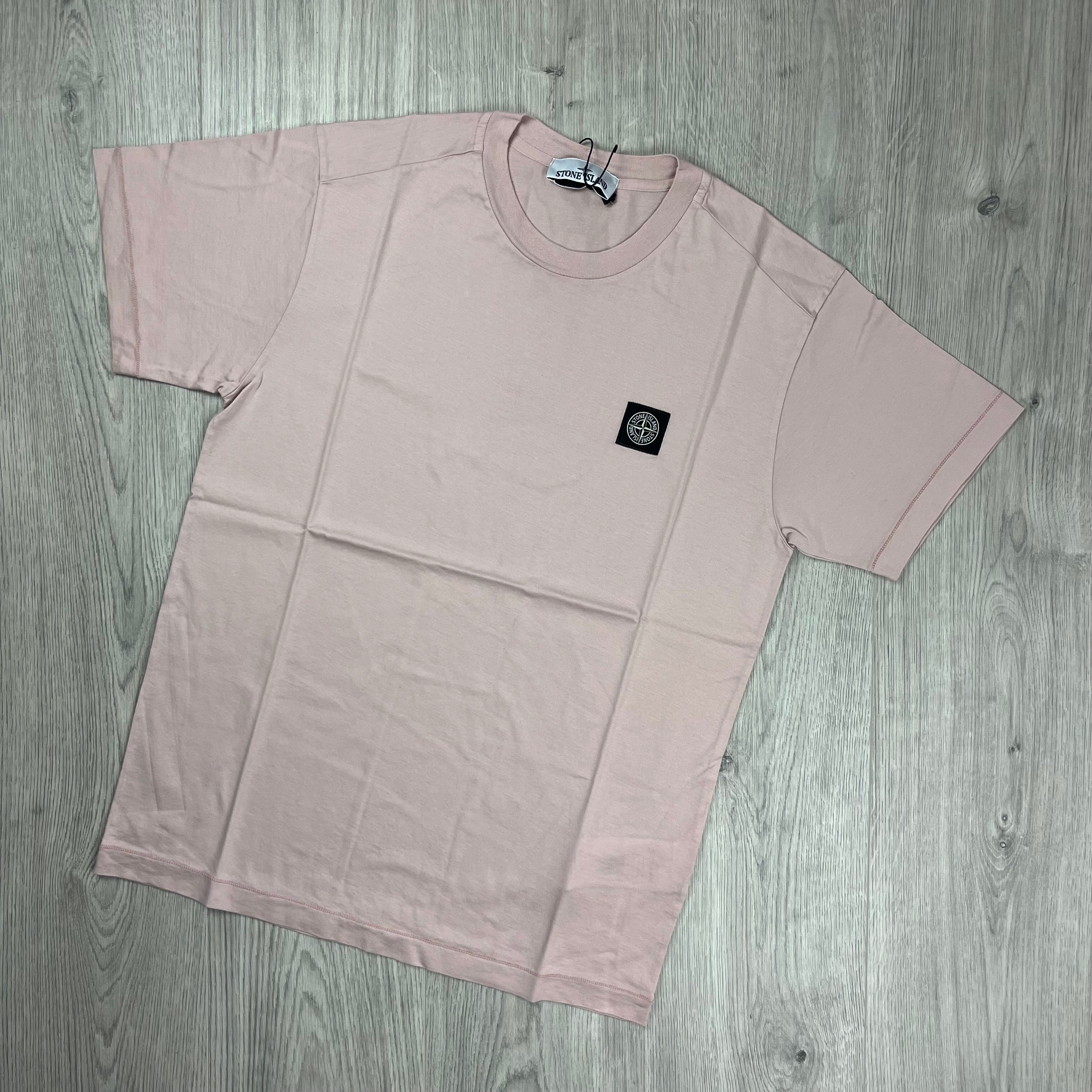 Stone Island 60/2 Patch Logo T-Shirt in Antique Rose. On sale at Open Attire.