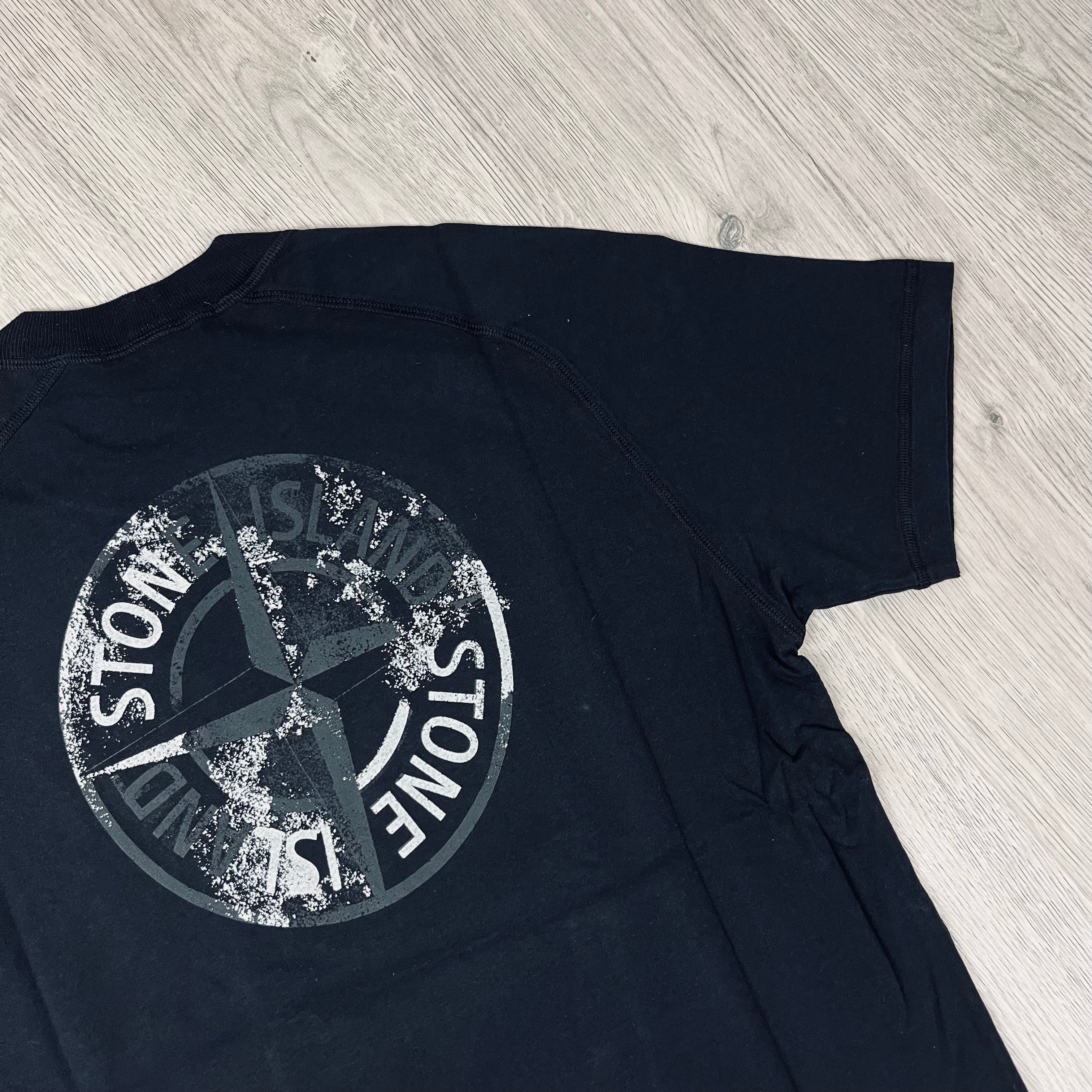 Stone Island Reflective 'Institutional One' T-Shirt in Black. On sale at Open Attire.