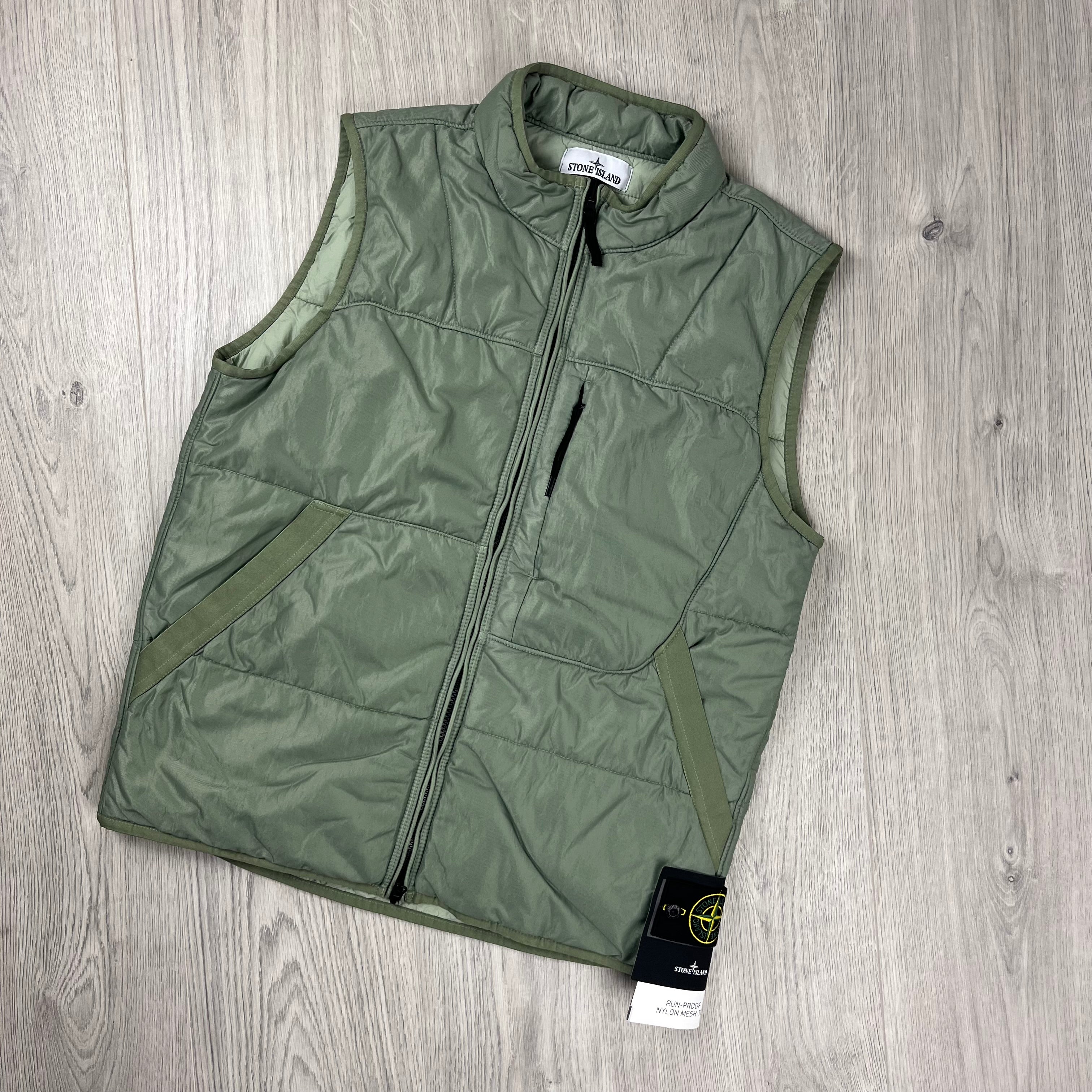 Stone Island | Men's Padded Gilet | Sage Green | Outlet Sale