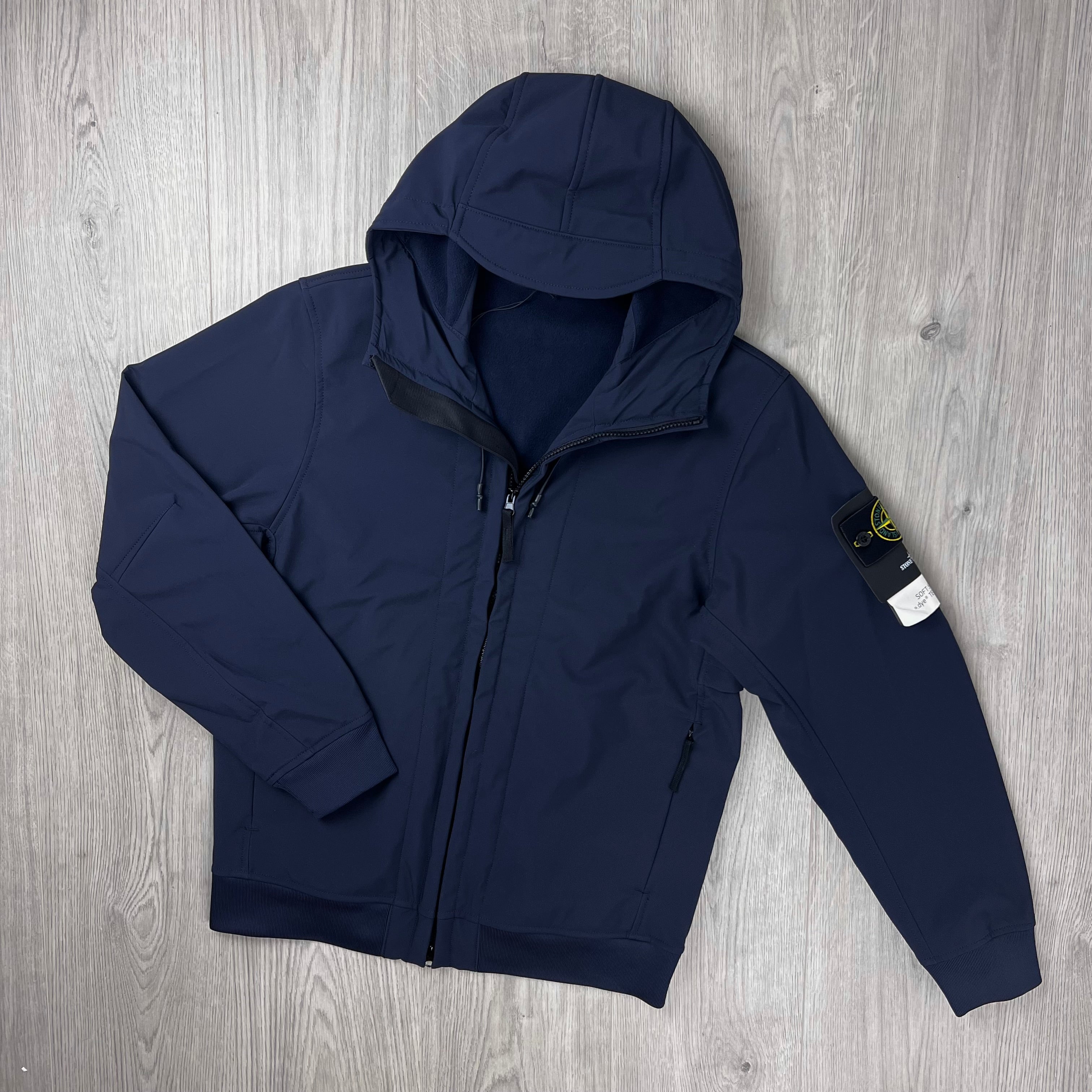 STONE  ソフトシェル ネイビー Stone Island | Men's Soft Shell-R_e.dye® Jacket | Navy Blue