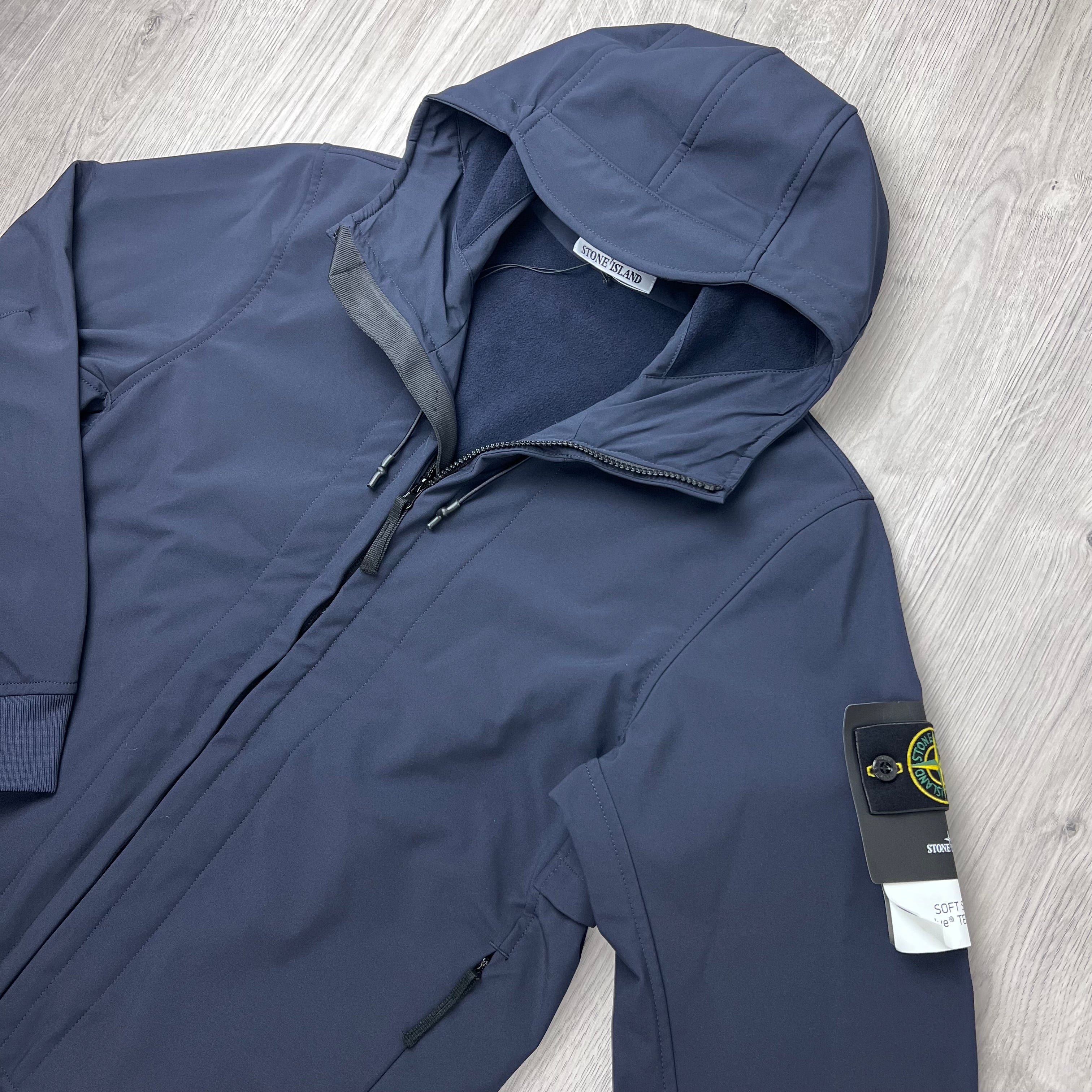 Stone Island | Men's Soft Shell-R_e.dye® Jacket | Navy Blue