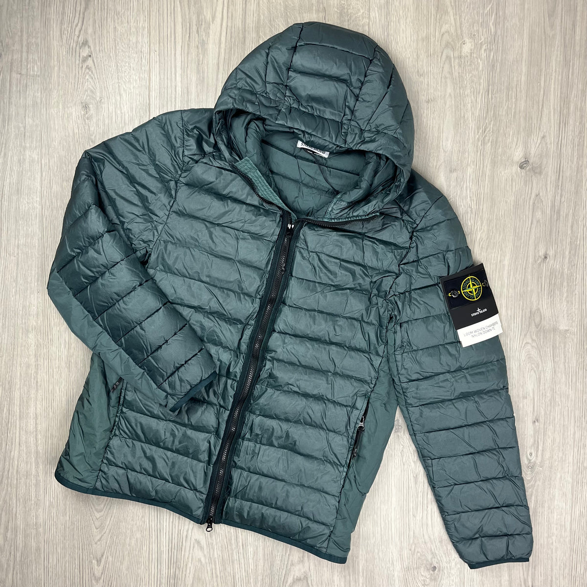 Onu Stone Island Loom Woven Hooded Down Jacket Stone Island Woven 