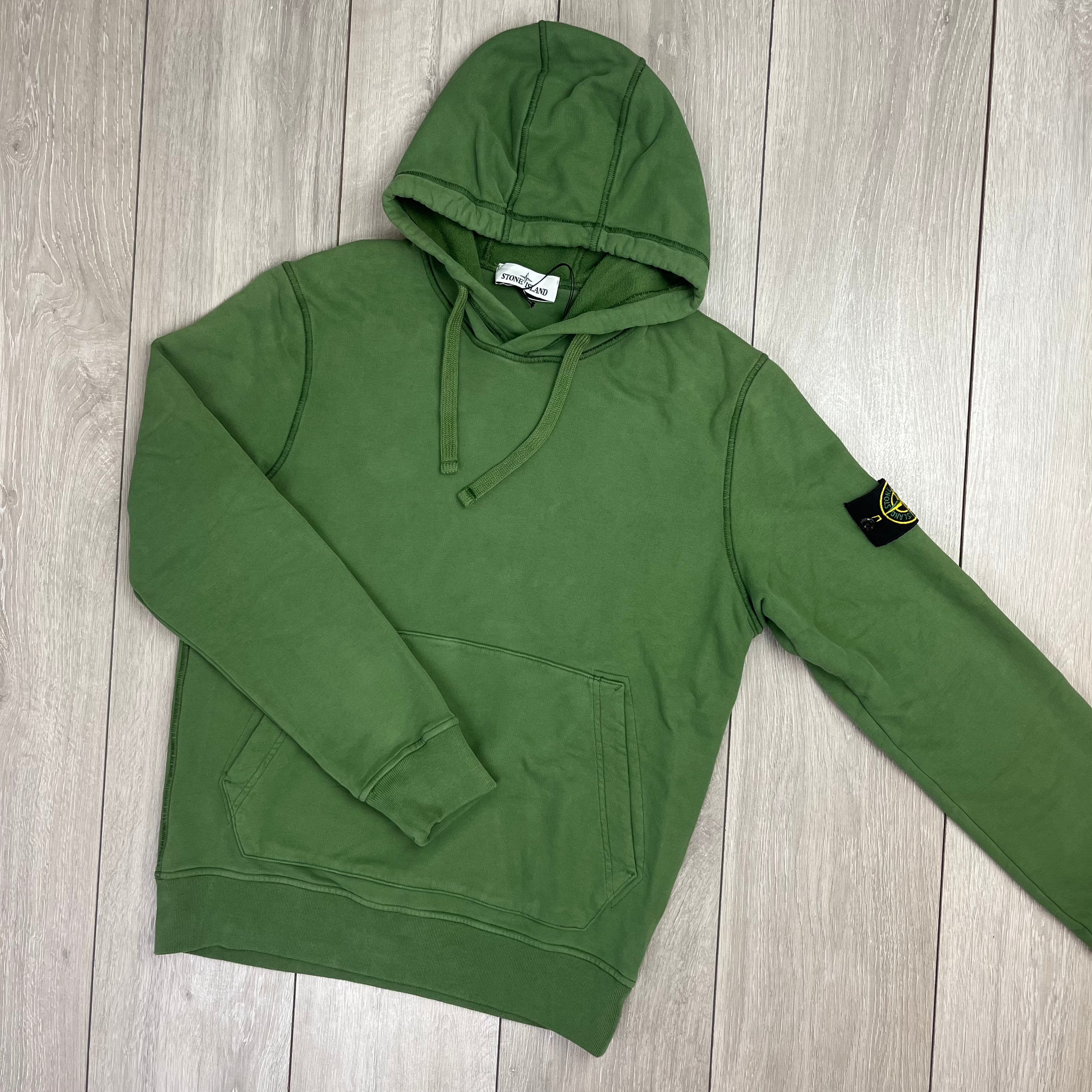 Olive green stone island hoodie sales