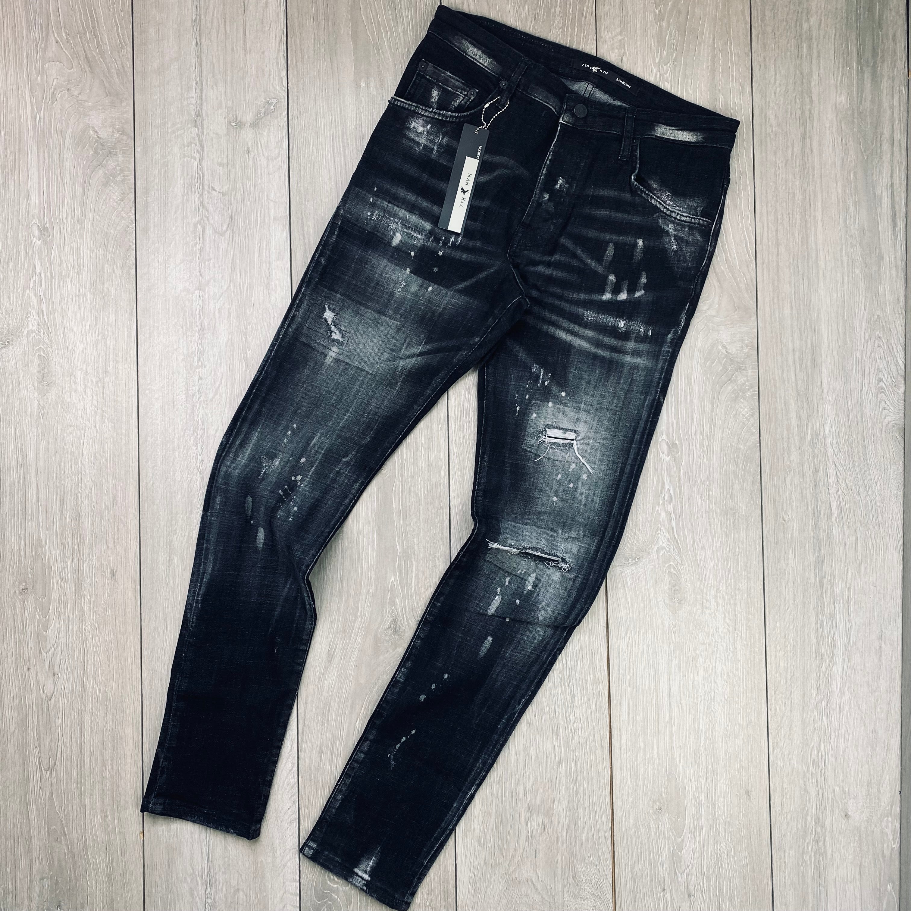 7TH HVN Slim Jeans - Black