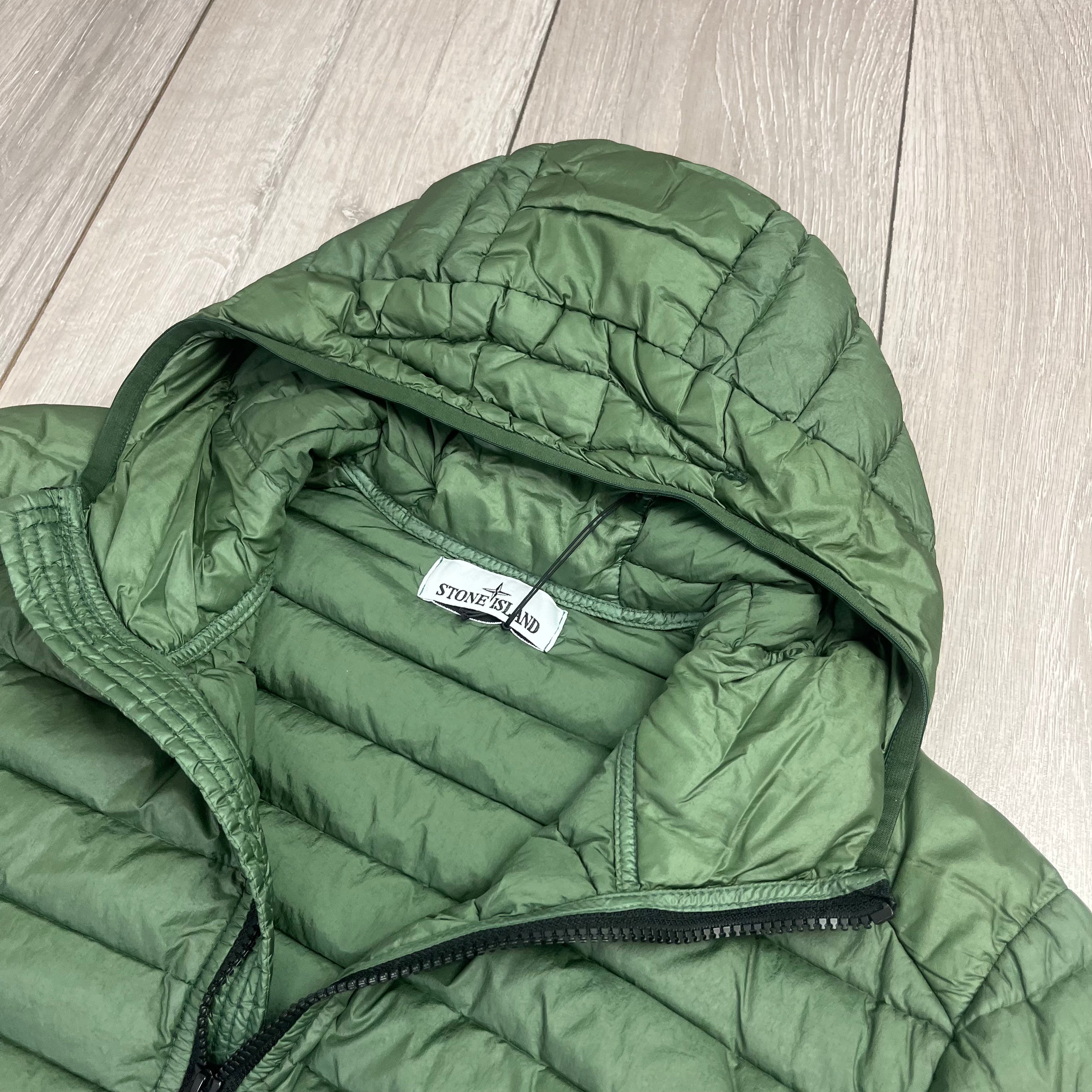 Stone Island Woven Down Jacket Olive S