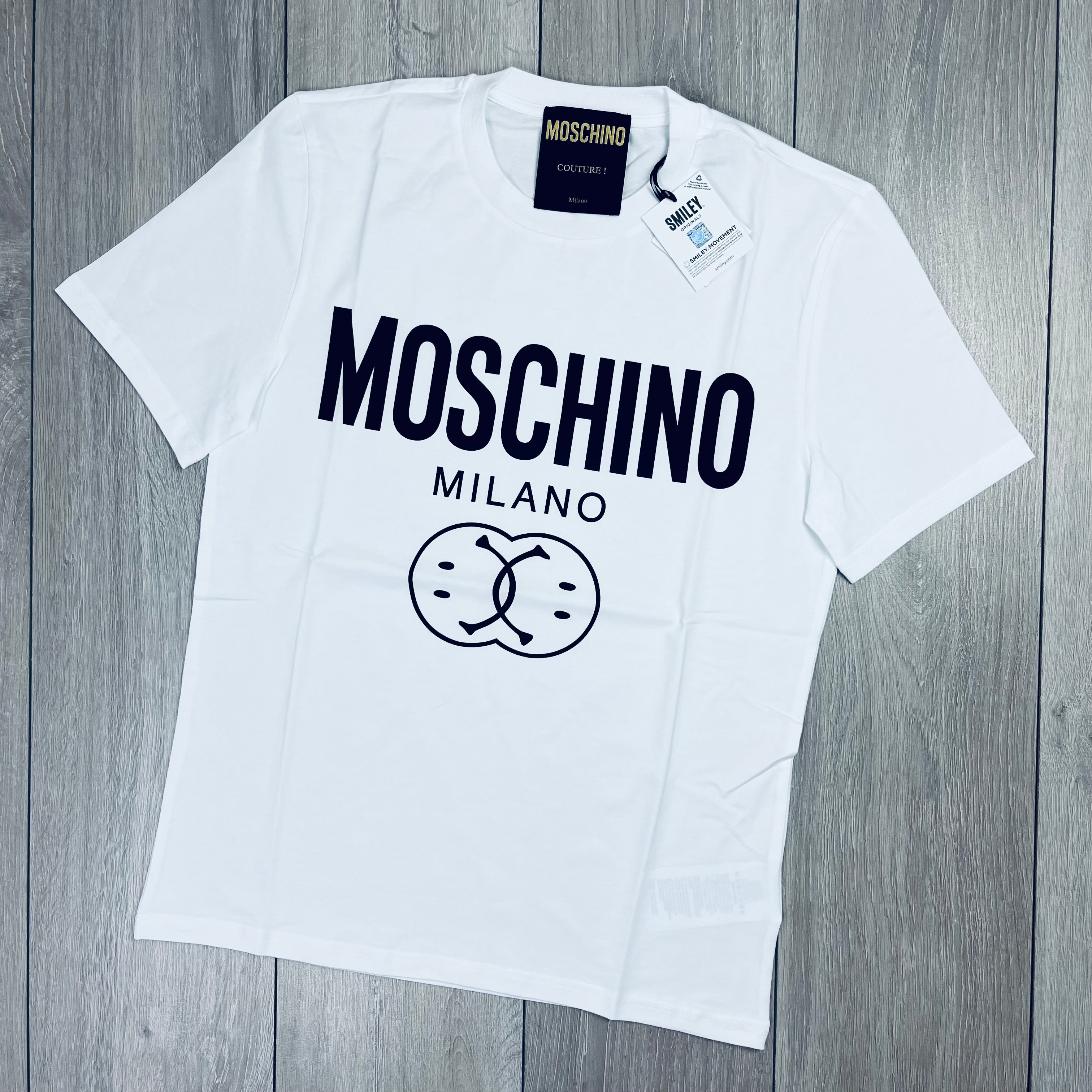 ★Moschino★ Smiley T-shirt White AEF251EJ071605411001 AEF25 Moschino Smiley T-Shirt - White