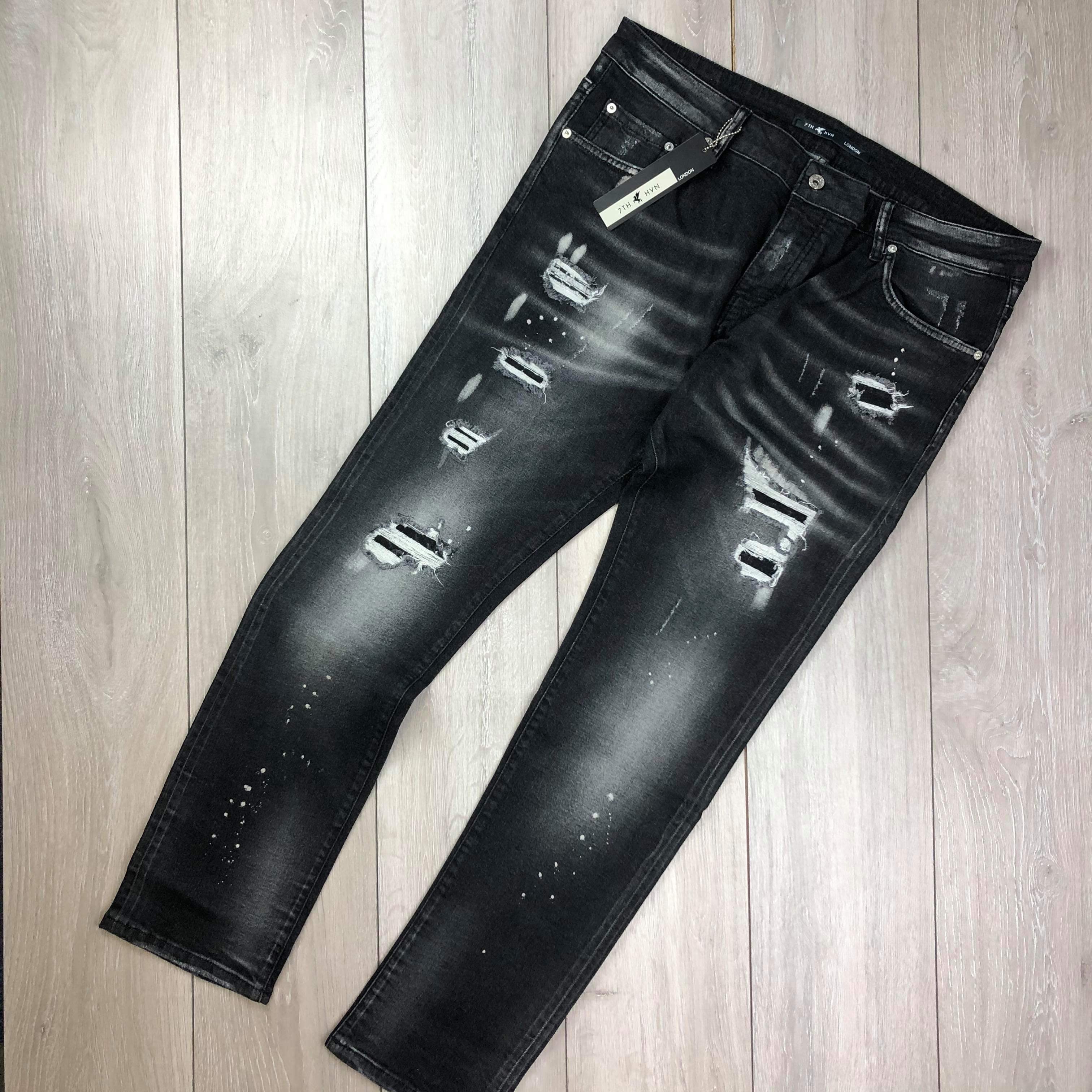 7TH HVN Slim Jeans - Black